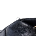 Chanel Tote Quilted Chain Handbag Shoulder CC Logo Caviar Leather Black Gold — view 8