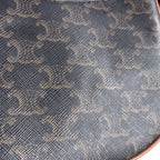 Celine Ava Triomphe One Handle Shoulder Bag Canvas Calfskin Brown Gold — view 6