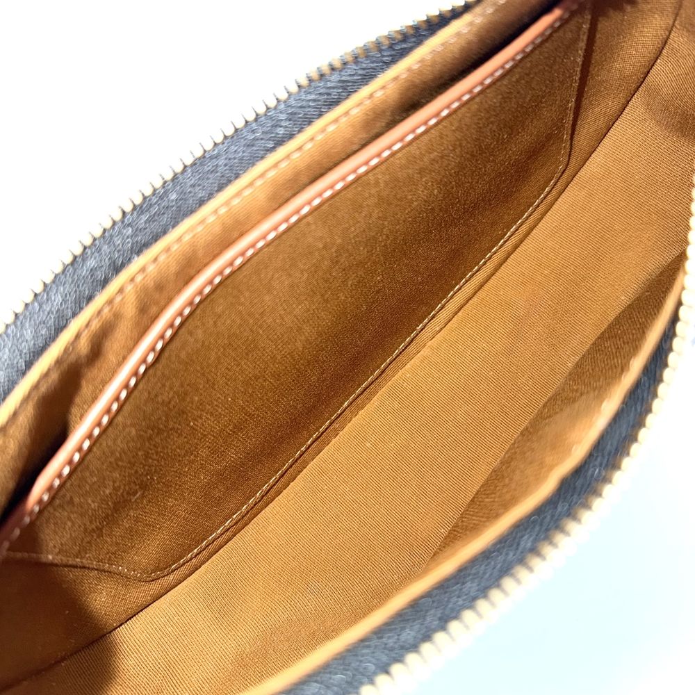 Celine Ava Triomphe One Handle Shoulder Bag Canvas Calfskin Brown Gold — view 4