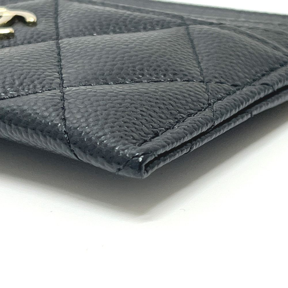 Chanel Card Case CC Logo Timeless Classic Quilted Caviar Leather Black — view 6