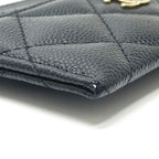 Chanel Card Case CC Logo Timeless Classic Quilted Caviar Leather Black — view 7