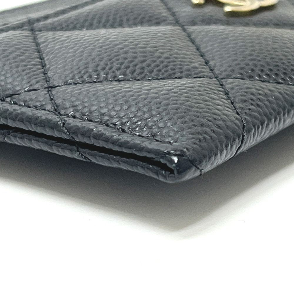 Chanel Card Case CC Logo Timeless Classic Quilted Caviar Leather Black — view 7