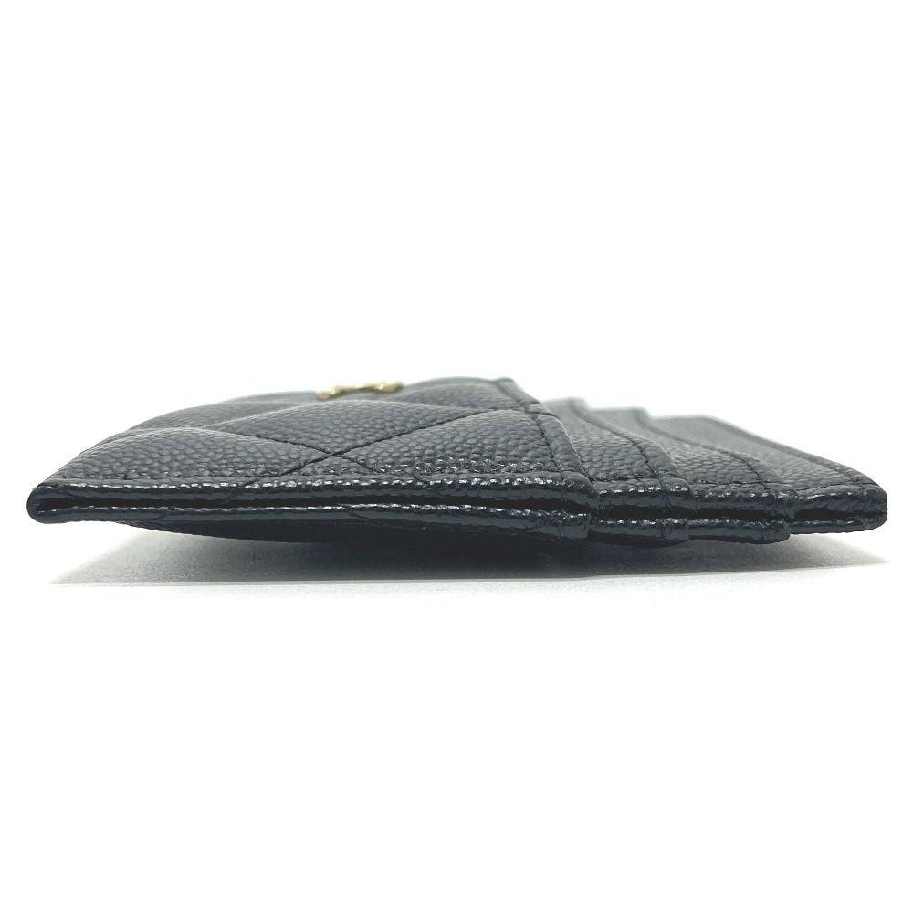 Chanel Card Case CC Logo Timeless Classic Quilted Caviar Leather Black — view 3