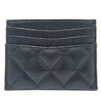 Chanel Card Case CC Logo Timeless Classic Quilted Caviar Leather Black — view 2