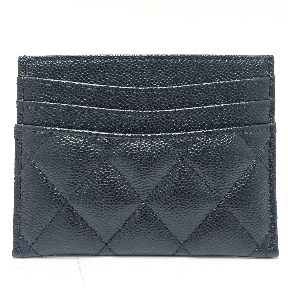 Chanel Card Case CC Logo Timeless Classic Quilted Caviar Leather Black — view 2