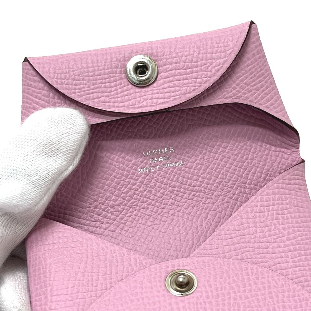 Hermes Coin Purse Bastia Epsom Mauve Sylvestre Pink — view 8