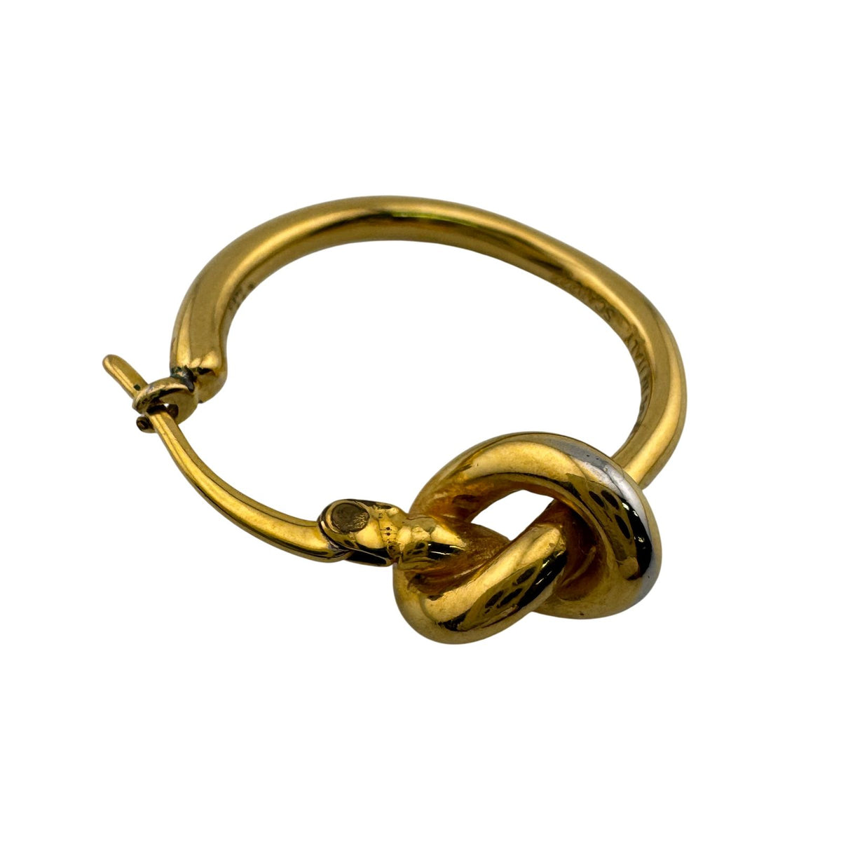 Celine Knot Small Hoop Single Earrings Gold Plated Finish