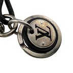 Louis Vuitton Key Holder Leather Rope Damier Graphite Key Ring Charm Black — view 2
