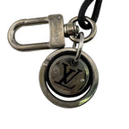 Louis Vuitton Key Holder Leather Rope Damier Graphite Key Ring Charm Black