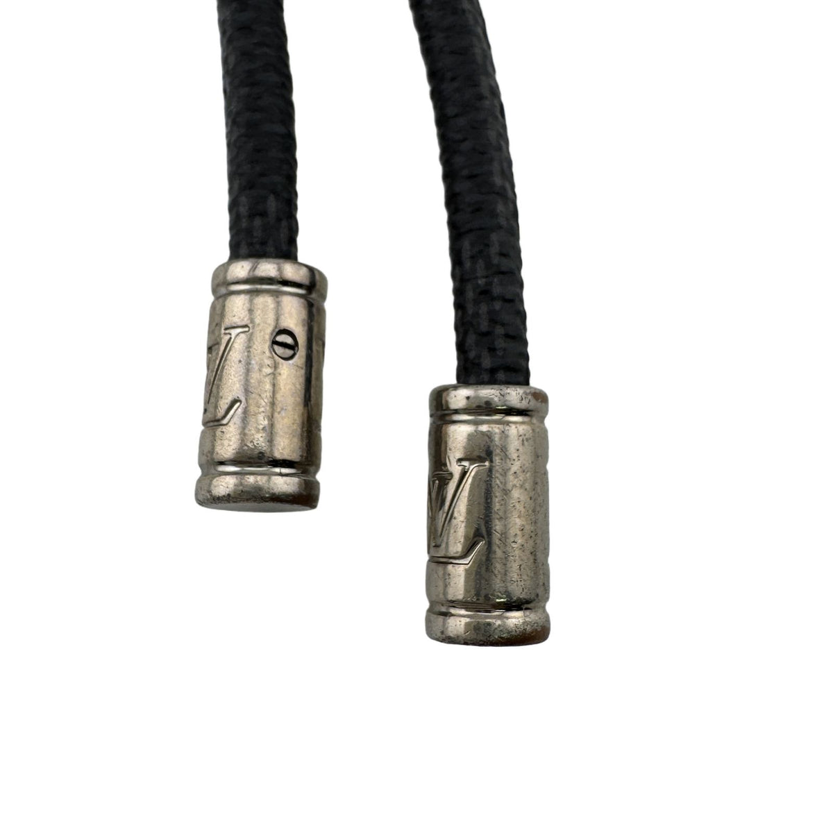 Louis Vuitton Key Holder Leather Rope Damier Graphite Key Ring Charm Black — view 5