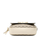 Gucci GG Supreme Horsebit Crossbody Shoulder Bag Beige White Leather — view 3