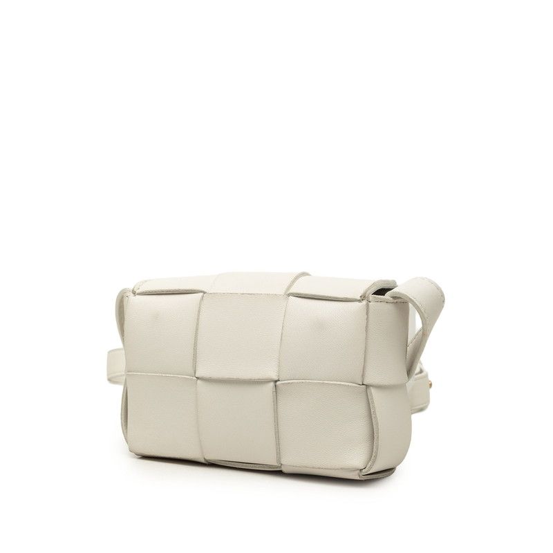 Bottega Veneta Maxi Intrecciato Cassette Mini Crossbody Shoulder Bag White — view 2