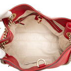 Gucci Soho Chain Shoulder Bag Tassel Red Leather — view 4