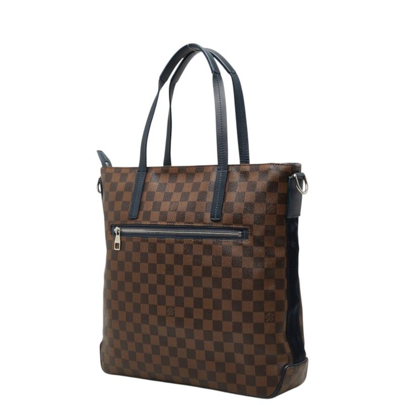 Louis Vuitton Damier Herald Tote Bag Brown Navy Leather — view 2