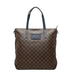 Louis Vuitton Damier Herald Tote Bag Brown Navy Leather