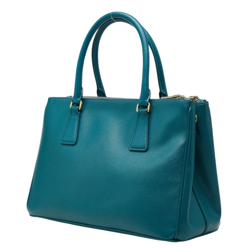 Prada Galleria Shoulder Bag Blue Green Saffiano Leather — view 2