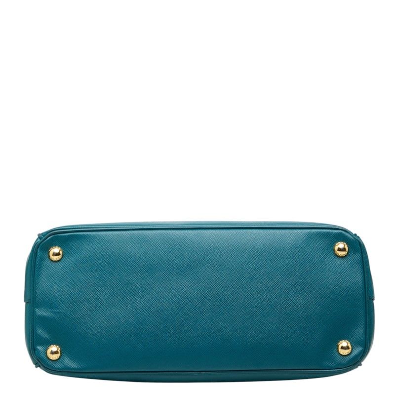 Prada Galleria Shoulder Bag Blue Green Saffiano Leather — view 3