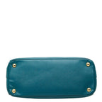 Prada Galleria Shoulder Bag Blue Green Saffiano Leather — view 3
