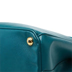 Prada Galleria Shoulder Bag Blue Green Saffiano Leather — view 6