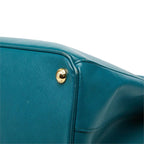 Prada Galleria Shoulder Bag Blue Green Saffiano Leather — view 4