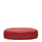 Chanel Quilted CC Logo Crossbody Chain Shoulder Bag Red Caviar Leather — view 3