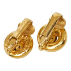 Chanel CC Logo Round Motif Earrings Ear Clip Gold Plated — view 3