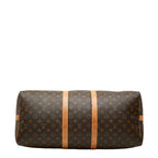 Louis Vuitton Monogram Keepall Bandouliere 55 Boston Bag 2-Way Brown Leather — view 3