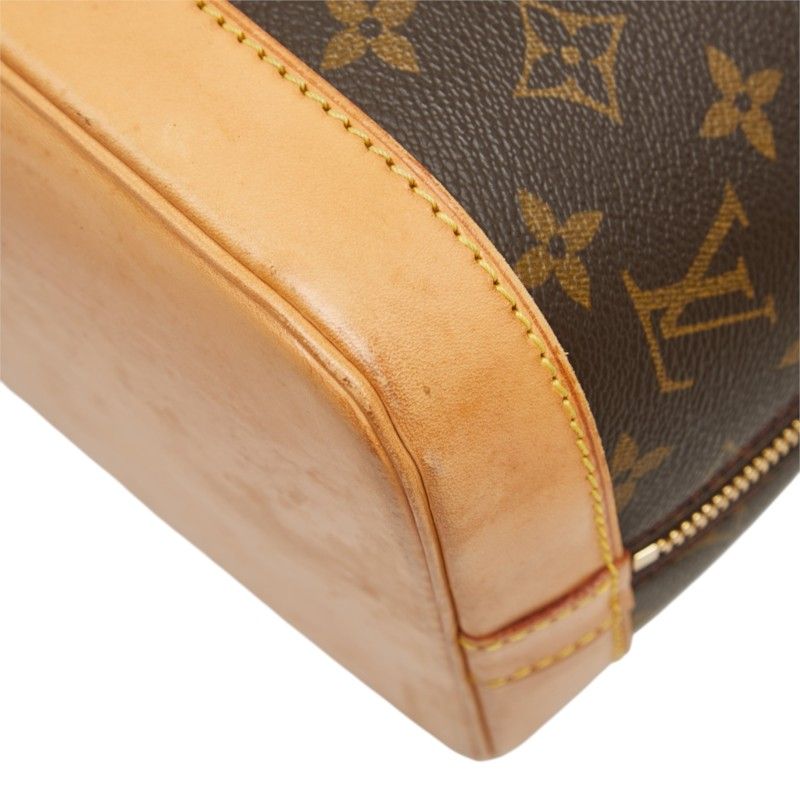 Louis Vuitton Monogram Alma Handbag Brown Leather — view 6