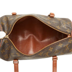 Louis Vuitton Monogram Shoulder Bag Brown Leather — view 8
