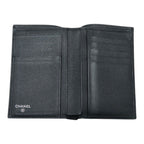 Chanel CC Logo Bifold Wallet Black Leather — view 6