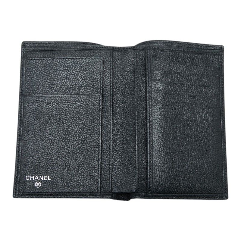 Chanel CC Logo Bifold Wallet Black Leather — view 6