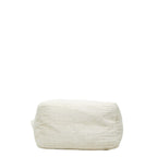 Chanel CC Logo Fringe Beach Tote Bag Ivory White Pile — view 3