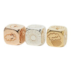 Hermes Fortuna Amour Argent Sante Dice Set Gold Silver Blanc Metal Plated