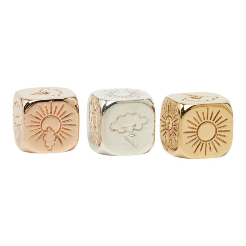 Hermes Fortuna Amour Argent Sante Dice Set Gold Silver Blanc Metal Plated — view 2