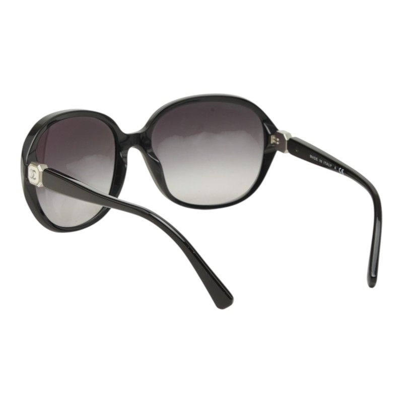Chanel CC Logo Sunglasses Black Acetate Eyewear — view 2