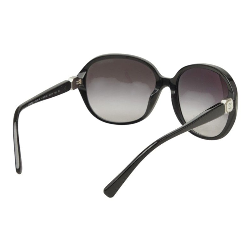 Chanel CC Logo Sunglasses Black Acetate Eyewear — view 3