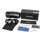 Chanel CC Logo Sunglasses Black Acetate Eyewear — view 7