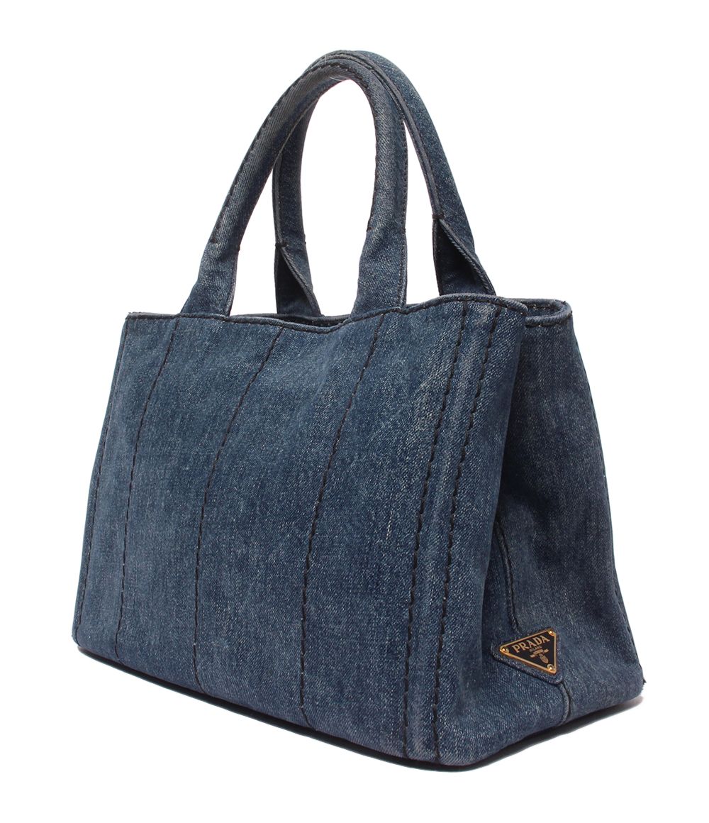 Prada Handbag Mini Tote Denim Canapa — view 3