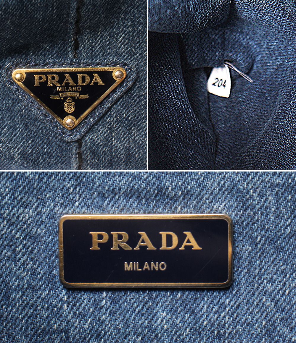 Prada Handbag Mini Tote Denim Canapa — view 6