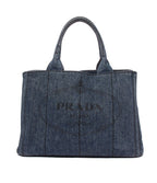 Prada Handbag Mini Tote Denim Canapa