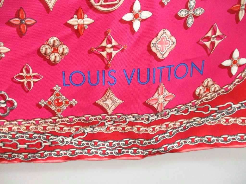 Louis Vuitton Carre Your Highness Silk Scarf Pink Monogram Print — view 3