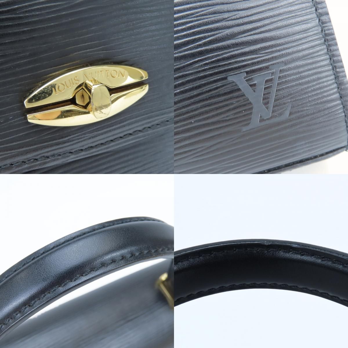 Louis Vuitton Handbag Malesherbes Epi Leather Noir Gold Simple — view 5