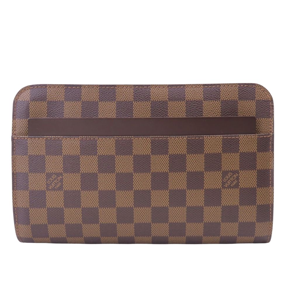 Louis Vuitton Clutch Saint Louis Damier Leather Ebene Brown 2-Way Second Pouch