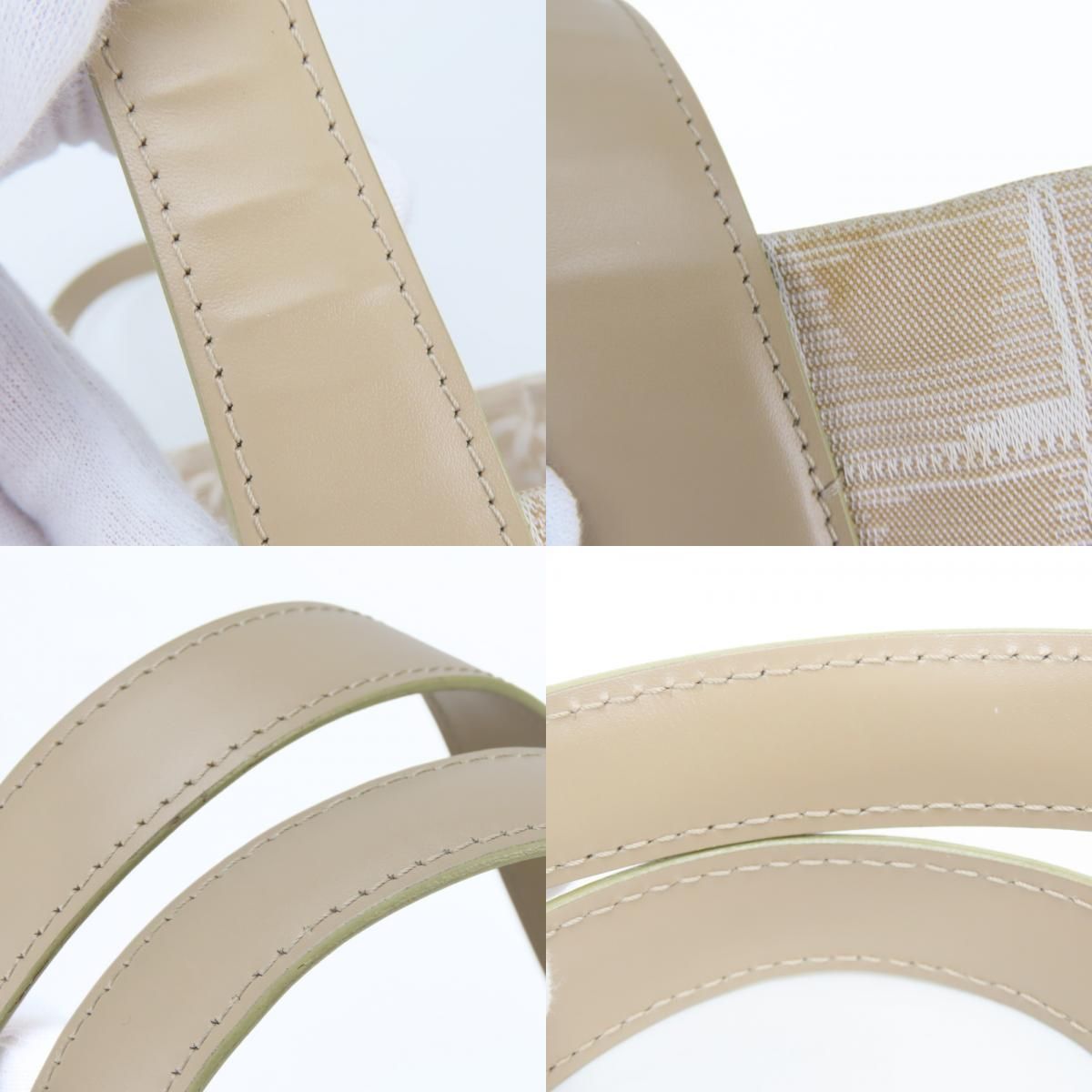 Chanel Tote New Travel Line MM Jacquard Nylon Leather Beige Silver Shoulder Bag — view 4