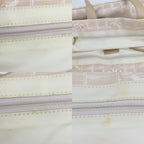 Chanel Tote New Travel Line MM Jacquard Nylon Leather Beige Silver Shoulder Bag — view 7