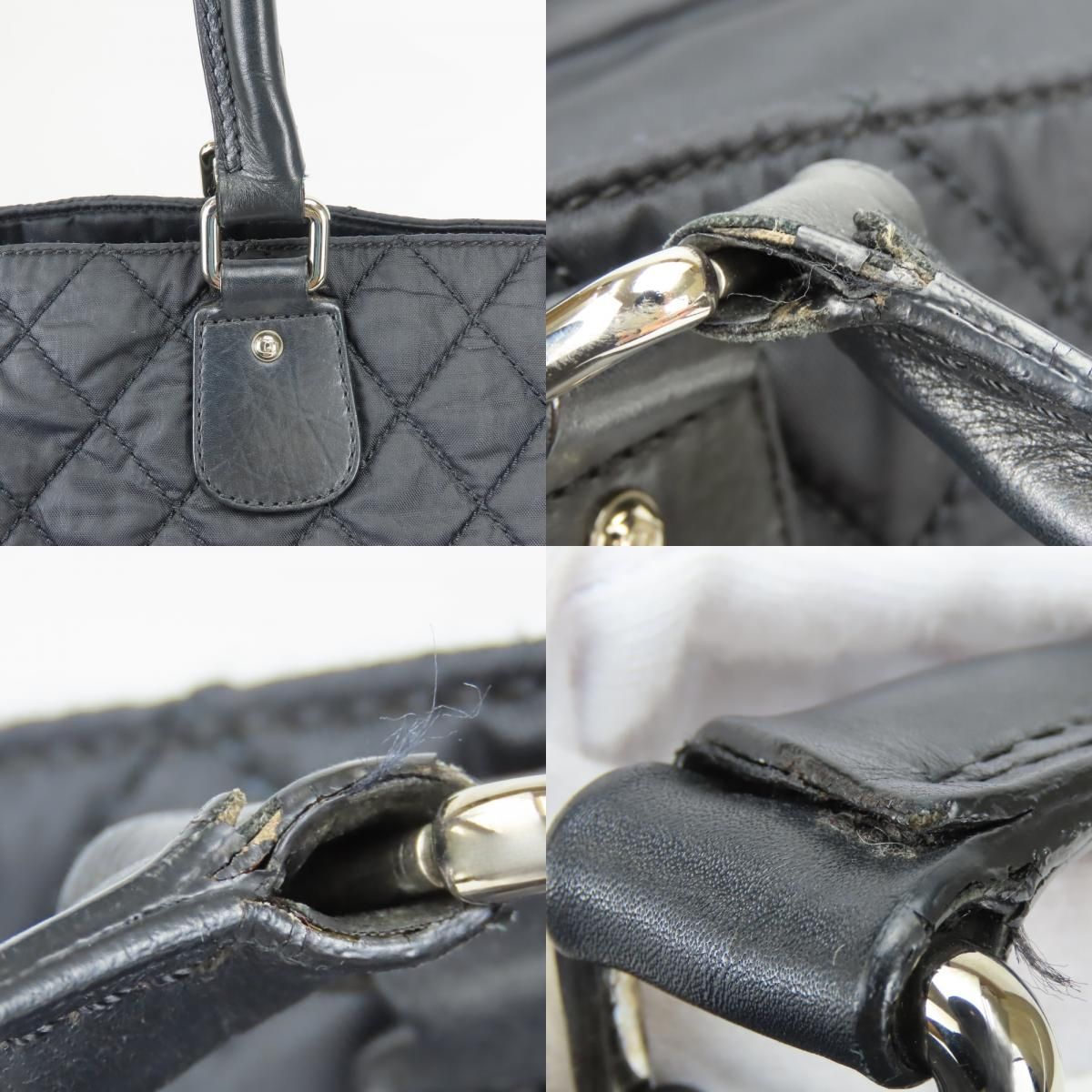 Chanel Tote Bag Paris New York Quilted CC Logo Nylon Leather Black — view 4