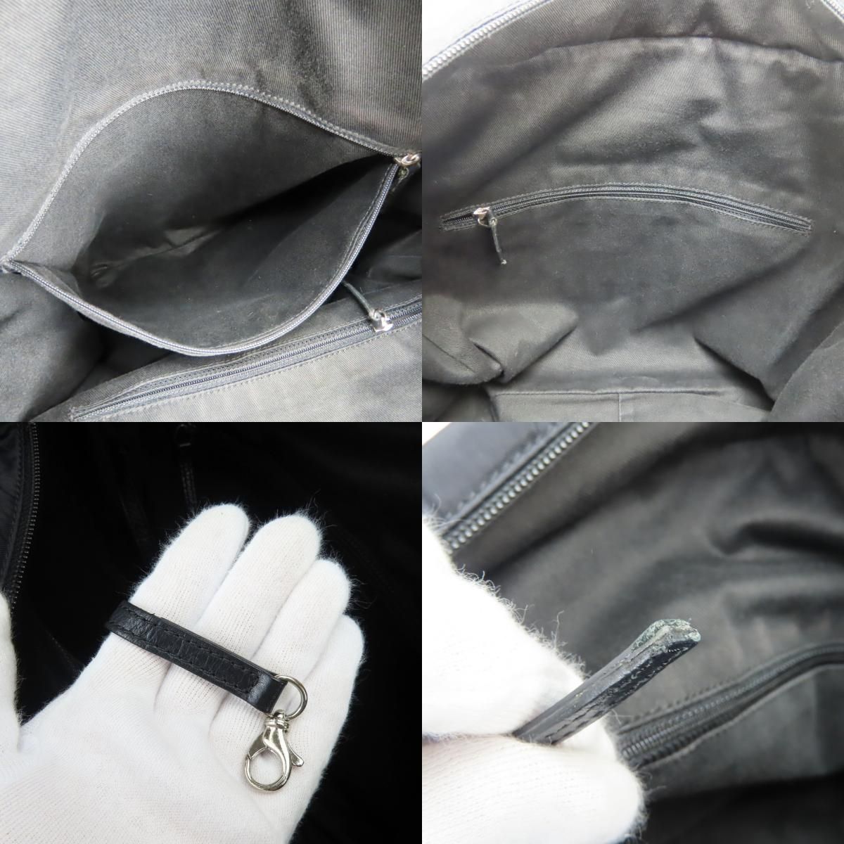 Chanel Tote Bag Paris New York Quilted CC Logo Nylon Leather Black — view 8