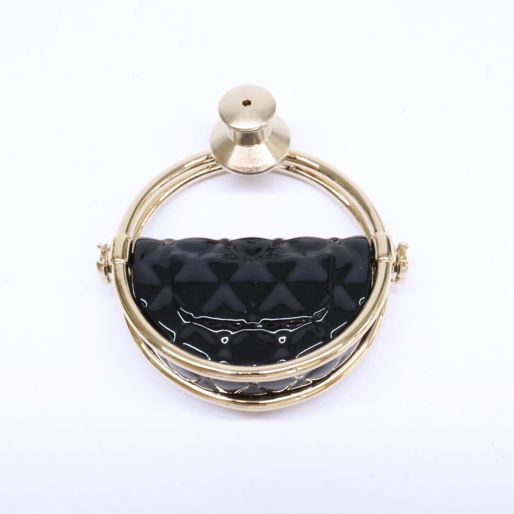 Chanel CC Logo Quilted Bag Motif Hoop Lapel Pin — view 6
