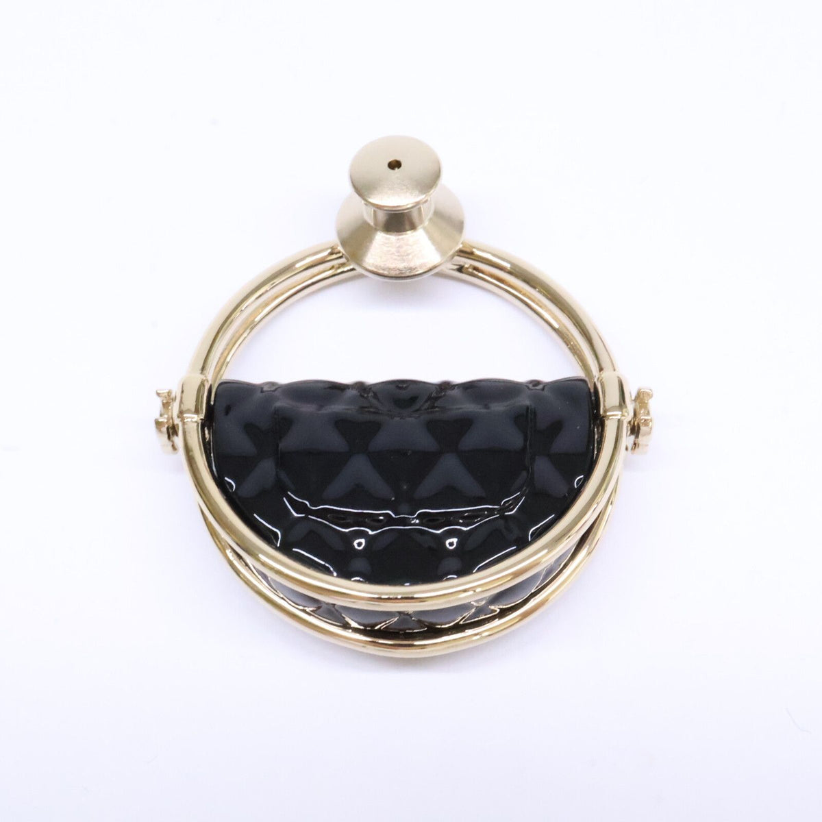 Chanel CC Logo Quilted Bag Motif Hoop Lapel Pin — view 6