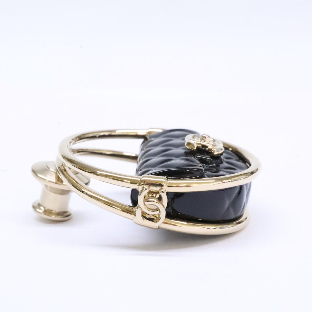 Chanel CC Logo Quilted Bag Motif Hoop Lapel Pin — view 4